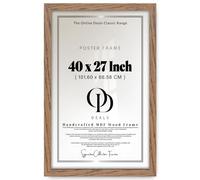 OD Deals 27x40'' (69x102 cm) Dark Oak MDF Frame for Photos & Posters | Engineered Wood Flat Edge | 2mm Clear Perspex | Wall Mount Horizontal & Vertical | Strong Metal Clips