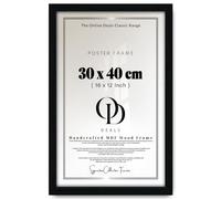 OD Deals 30x40 cm (300x400 mm) Poster Frame | Wall Frame with Shatterproof Acrylic Perspex Front | Modern Flat Design for Home & Office Décor (Black)