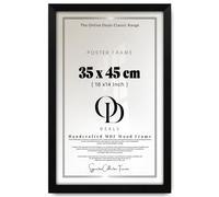 OD Deals 35x45 cm (350 x 450 mm) MDF Poster Frame | Flat Matt Black Wall Frame with Shatterproof Acrylic Front | Modern Engineered Wood Picture Frame for Home & Office Décor (Matt Black)