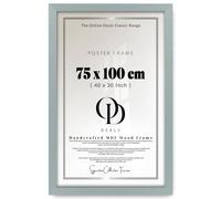 OD Deals 75x100cm Poster Frame | MDF Engineered Wood Silver Finish Flat Profile Sawtooth Hangers | Wall Mounted Portrait or Landscape Display | 29.5x39.3 inch - Silver