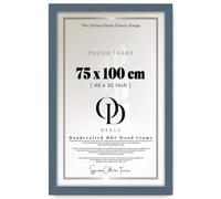 OD Deals 75x100cm Poster Frame | Solid MDF Engineered Wood Flat Style |30mm x 15mm Moulding| UV Protective 2mm Perspex | Sawtooth Hangers Horizontal & Vertical Mount | 29.5x39.3 inch - Dark Grey
