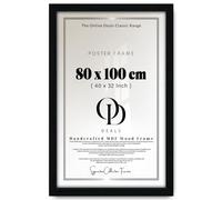 OD Deals Black MDF Photo Frame - 80x100 cm | Flat MDF Design, UV-Protective Perspex, Metal Clips, Sawtooth Hangers, Large Wall Display for Posters and Images