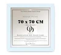 OD Deals Classic And Elegant Square Poster Picture 70 X 70 Cm With Solid Engineered Wood Finish And Hanging Hooks For 28 X 28 Inch Portrait Or Landscape Display In Clean White With Slim Edge