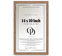 OD Deals Flat Style Poster Picture Frame 14 X 10 Inch With Clear Perspex Front And Wall Mount Rectangle Display For Home Office Photo Art Prints 35.56 X 25.40 CM And Slim Profile Dark Oak