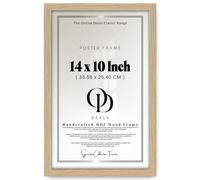 OD Deals Timeless Elegance Medium Rectangle Poster Picture 14 X 10 Inch Solid Engineered Wood Finish For Home And Office Decor 35.56 X 25.40 CM Oak Display Frame With Protective Mounting