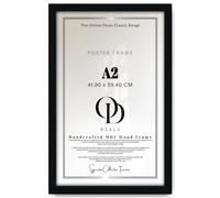 OD Deals Timeless Sophistication Medium Rectangle Poster Picture A2 41.90 X 59.40 CM 23 X 16 Inch Black Solid Engineered Wood Finish Wall Hanging Display For Birthday Wedding Home Office Decor