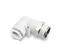 OD Tube to Thread PL 4 6 8 10 12 Mm Tube 1/8" 1/4" 3/8" 1/2" White Pneumatic Air Push in Connector Fitting 1Pcs(8-03(8mm-3l8))