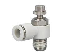 OD Tube to Thread SL 4 6 8 10 12 Mm Tube 1/8" 1/4" 3/8" 1/2" White Pneumatic Air Push in Connector Fitting 1Pcs(4-01(4mm-1l8))