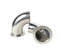 OD19 25 28 38 45 51 57mm Butt Weld to KF16 KF25 KF40 KF50 Vacuum 90 Degree Elbow SUS304 Stainless Pipe Fitting Homebrew(KF16-OD19mm)