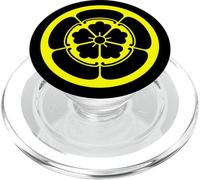 Oda Mon Japanese samurai Clan Black Yellow Vector Art PopSockets PopGrip for MagSafe