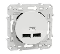Odace 2.1A Dual USB Power Socket White
