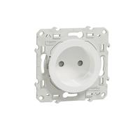 Odace, 2P White Socket, Screw, Quick Connection