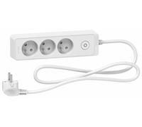 Odace 3 socket extender with 1.5m white ST9331W connector