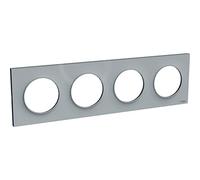 Odace STYL Plate with 4 Horizontal or Vertical Holes Distance 71 mm Grey