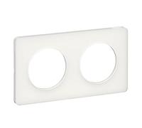 Odace Touch Translucent Plate with 2 Horizontal Holes/Green Hole Spacing 71 mm White