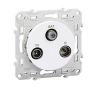 Odace TV/FM/SAT Socket, White, 1 Input, Screw Cap