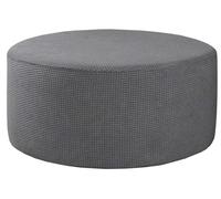 Odaima Round Ottoman Slipcover 36/24 inch Stretch Jacquard Round Ottoman Cover Foot Stool Cover Washable Storage Ottoman Cover Protector Footstool Cover with Elastic Bottom(#1,40x40cm/16x16in)