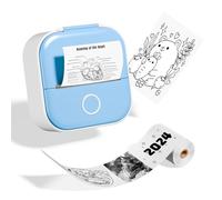 Odaro Mini Printer, T02 Inkless Sticker Printer Protable, Inkless Photo Printer with 1 Roll Paper, Bluetooth Thermal Pocket Printer for Notes, Photos, DIY Printing, Birthday, Blue