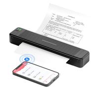Odaro Wireless Bluetooth Inkless Portable Printer - P831 Thermal Transfer Printer for Mobile Phones and PCs, 300 DPI, Supports Printing Plain Paper (Letter/A4/A5/B5), Black