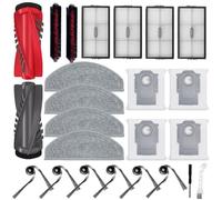 Odashen 23 Pack Replacement Parts for Roborock Saros 20 Sonic Vacuum Cleaner, 1 Set of Main Brushes,2 Self-Cleaning Brushes,6 Side Brushes,4 HEPA Filters, 4 Mop Pads, 4 Dust Bags, 2 Cleaning Tool