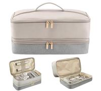 Odashen Travel Carrying Case for Shark FlexStyle, Double Layer Storage Case for Dyson Airwrap Hair Dryer Attachments, Waterproof PU Leather Accessories Tools Storage Bag