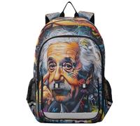 ODAWA Albert Einstein's Face Kids Girls Boys Backpack, Camp Backpack Kids Middle School 17 Backpack for Kids