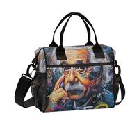 ODAWA Albert Einstein's Face Lunch Bag Large for Work Adult Lunch Bag with Bottle Holder for Picnic
