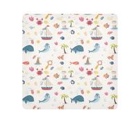 ODAWA Anti-scratch Lens Camera Wrap Cute Animals Whales Self Adhesive Cloth 21.7"x21.7" Magic Self-Adhesive Cloths for Camera, Lens, Laptop