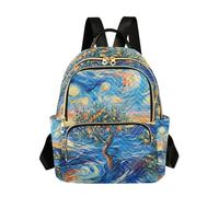 ODAWA Anti Theft Adult Backpack Tree Blue Light Weight Backpacks for Travel, Tree Blue, 11.41 x 6.1 x 14.17 in