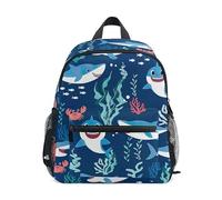 ODAWA Backpack for Kids Polka Dots Black Kindergarten Backpacks Kids 12 Inch Kindergarten Backpack, Cute Cartoon Sharks, M