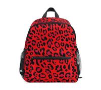 ODAWA Backpack for Kids Polka Dots Black Kindergarten Backpacks Kids 12 Inch Kindergarten Backpack, Leopard Print Red Black Spots, S