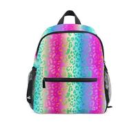 ODAWA Backpack for Kids Polka Dots Black Kindergarten Backpacks Kids 12 Inch Kindergarten Backpack, Pastel Rainbow Leopard Spots, S