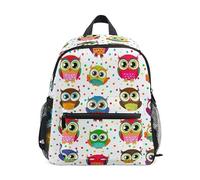 ODAWA Backpack for School Adorable Ballerina Kindergarten Backpack 12 Inch Backpack for Boys Girls, Colorful Cartoon Owls, S