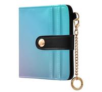 ODAWA Burgundy Red Mini Womens Wallet RFID Womens Wallets with 7 Card Slots, Teal Gradient Blue Pink, One Size, Rfid Wallet