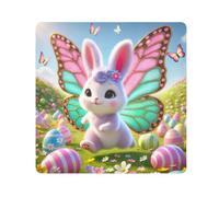 ODAWA Camera Protective Wrap Easter Butterfly Rabbit and Eggs Self Adhesive Cloth 13.8"x13.8" Lightweight Foldable Wrapper for Camera Accessories