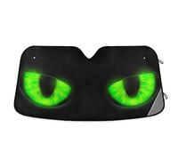 ODAWA Car Windshield Sunshade Green Cats Eyes Foldable Sun Shield Blocks UV Rays Keep Vehicle Cool