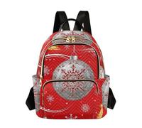 ODAWA Cartoon Bees Sunflowers Quilted Backpacks with Luggage Strap Women Shopping Travel Daypack, Christmas Snowflake Red, M, Daypack Backpacks