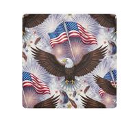 ODAWA Cartoon Eagles Flag Self-adhesive Cloth Anti-scratch Lens Camera Wrap, Easy-Storage Magic Cloth for Camera Tablet Laptop 17.7x17.7in