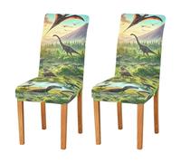 ODAWA Chair Covers Dinosaur Valley Green Slipcover Chair Covers Parsons Chair Covers