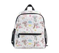 ODAWA Cherry Blossom Blue Sky Kids Backpack with Name Tag, 12 Inch Backpack for Boys Girls Kindergarten Backpacks, Cute Cartoon Koalas, S