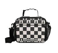 ODAWA Chess Board Kids Lunch Box Reusable Lunch Tote with Adjustable Shoulder Belt Insulated Cooler Bag for Kids Adult Work Picnic Travel