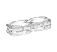 ODAWA Classic Black White Tartan Plaid Clear Pencil Box Double Layer Pencil Box for School 8.3" L x 3" W x 1.9" H