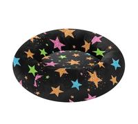 ODAWA Colorful Stars Black Winter Pet Bed Machine Washable Puppy Beds Medium