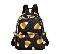 ODAWA Cute Cartoon Bees Yellow Fashion Backpacks, Quilt Backpack, Colorful Candy Corn Black, M