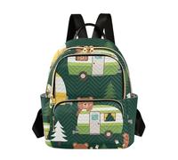 ODAWA Cute Cartoon Bees Yellow Fashion Backpacks, Quilt Backpack, Cute Bears Retro Green, M