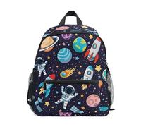 ODAWA Cute Dog Sky Blue Kids Backpack with Name Tag, Kids 12 Inch Kindergarten Backpack Kindergarten Backpacks, Space Astronauts Cosmic Navy, S