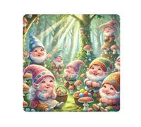 ODAWA Cute Gnomes Friends Green 13.8"x13.8" Self-adhesive Cloth Anti-scratch Lens Camera Wrap, Lens Protector for Camera