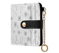 ODAWA Cute Husky Faces Wallet with Clear Id Window, Travel Wallet, Dandelion White, One Size, Rfid Wallet