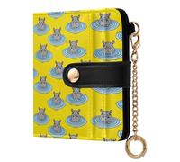 ODAWA Cute Husky Faces Wallet with Clear Id Window, Travel Wallet, Funny Hippos Yellow, One Size, Rfid Wallet