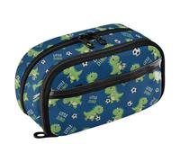 ODAWA Cute Pencil Case Cute Green Dinosaurs Blue Colorfast All-Over Design, Large See-Through Pencil Pouch Gift with Double Zipper for Girls Students